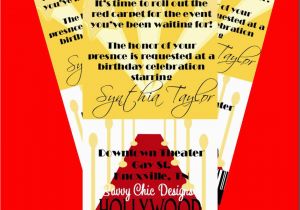 Hollywood themed Birthday Party Invitations 40th Birthday Ideas Hollywood Birthday Invitation Templates