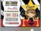 Hollywood themed Birthday Party Invitations Hollywood Birthday Party Invitations Cimvitation