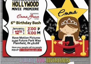 Hollywood themed Birthday Party Invitations Hollywood Birthday Party Invitations Cimvitation