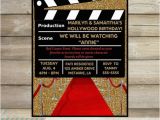 Hollywood themed Birthday Party Invitations Movie Party Invitation Hollywood Movie Birthday Party