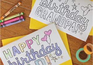Homemade Birthday Cards for Grandpa Dad Grandpa Printable Coloring Birthday Cards