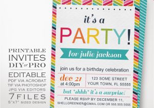 Homemade Birthday Invitations Templates Diy Rainbow Birthday Party Invitation Template Rainbow