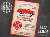 Homemade Birthday Invitations Templates Fire Truck Birthday Invitation Template Diy Printable