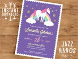 Homemade Birthday Invitations Templates Unicorn Birthday Invitation Template Diy Printable Unicorn