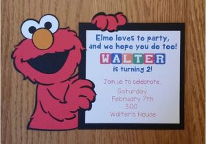 Homemade Elmo Birthday Invitations Elmo Birthday Invitation Homemade Diecut Cardstock Sesame