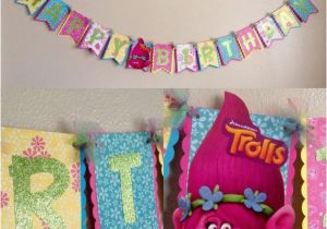 Homemade Happy Birthday Banner Handmade Trolls Inspired Happy Birthday Banner Free
