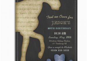 Horse Birthday Cards Free Printable Vintage Horse Child 39 S Boy Birthday Invitation Card