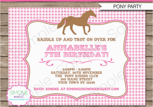 Horse Birthday Invites Pony Party Invitations Horse Party Birthday Party
