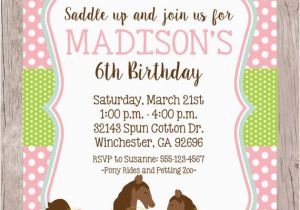 Horse Birthday Invites Printable Horse Birthday Party Invitation Pony by