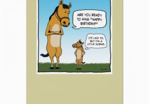 Horse themed Birthday Cards Funny Birthday Card Little Horse Card Zazzle Com
