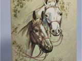 Horse themed Birthday Cards Vintage Horse Birthday Card Equestrian Dressage Horse