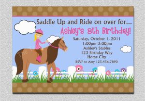 Horse themed Birthday Invitations Birthday Invitations Free Printable Horse Birthday