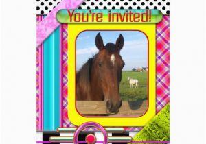 Horse themed Birthday Invitations Colorful Horse themed Kids Birthday Invitation 5 Quot X 7