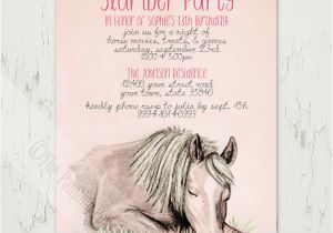 Horse themed Birthday Invitations Equestrian Party Invitations for Spring Horses Heels
