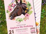 Horse themed Birthday Invitations Horse Birthday Party Invitation for A Girl Pony