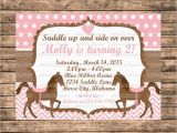 Horse themed Birthday Invitations Personalized Pink and Brown Horse themed Birthday Party