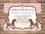 Horse themed Birthday Invitations Personalized Pink and Brown Horse themed Birthday Party