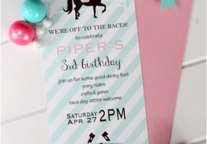 Horse themed Birthday Party Invitations Girl Horse Birthday Party Design Dazzle