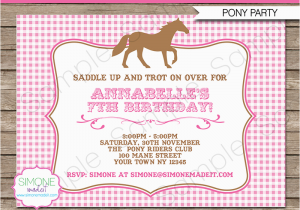 Horse themed Birthday Party Invitations Pony Party Invitations Horse Party Birthday Party