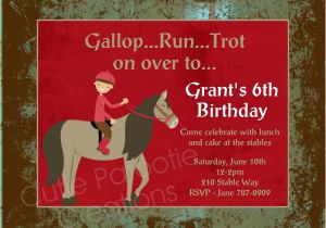 Horseback Riding Birthday Party Invitations Boy Horseback Riding Birthday Invitation Printable or Printed