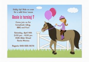 Horseback Riding Birthday Party Invitations Horse Back Riding Birthday Party Invitation Zazzle