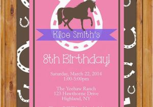 Horseback Riding Birthday Party Invitations Horse Birthday Invitation Horse Riding Invite Lucky Horseshoe