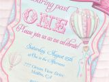 Hot Air Balloon 1st Birthday Invitations Hot Air Balloon Party Invitation Up Up and Away Shabby Chic