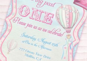 Hot Air Balloon 1st Birthday Invitations Hot Air Balloon Party Invitation Up Up and Away Shabby Chic
