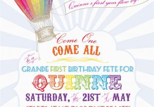 Hot Air Balloon 1st Birthday Invitations Paiges Of Style Hot Air Balloon Invitaton Available In My