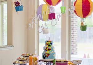 Hot Air Balloon Birthday Party Decorations Pink Rainbows and Hot Air Balloons the Woodlands Tx