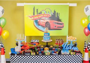 Hot Wheels Birthday Decorations Kara 39 S Party Ideas Hot Wheels Car Birthday Party Kara