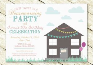 Housewarming and Birthday Party Invitations Fun Housewarming Birthday Invitation by Lilygramdesigns