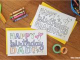 How to Create Birthday Card with Photo Dad Grandpa Printable Coloring Birthday Cards