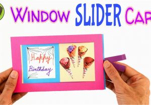 How to Create Birthday Card with Photo Window Slider Card Birthday theme Diy Tutorial by