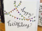 How to Draw A Birthday Card Happy Birthday Card Flag Cute White Design Handmade Drawn