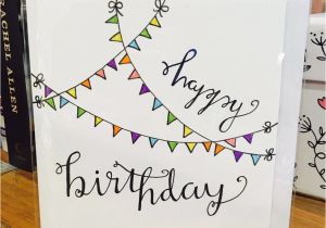 How to Draw A Birthday Card Happy Birthday Card Flag Cute White Design Handmade Drawn