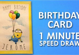 How to Draw A Birthday Card How to Draw Minion Birthday Card Step by Step Learning