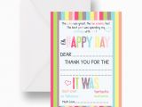 How to Fill Out A Birthday Card Birthday Thank You Cards Flat Fill In Stationery Girls