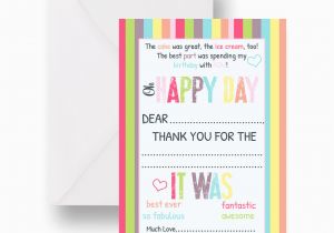 How to Fill Out A Birthday Card Birthday Thank You Cards Flat Fill In Stationery Girls