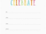 How to Fill Out A Birthday Invitation Colorful Watercolor Lets Eat Cake Fill In the Blank