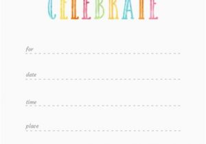 How to Fill Out A Birthday Invitation Colorful Watercolor Lets Eat Cake Fill In the Blank