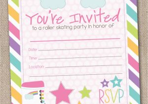How to Fill Out A Birthday Invitation Fill In Roller Skating Party Invitations by