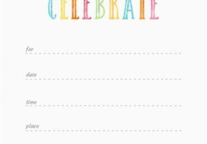How to Fill Out A Birthday Party Invitation Colorful Watercolor Lets Eat Cake Fill In the Blank