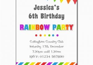 How to Fill Out A Birthday Party Invitation Rainbow Party Invitation Children 39 S