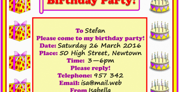 How to Invite for Birthday Party Birthday Party Invitation Learnenglish Kids British