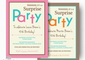 How to Invite for Birthday Party Surprise Birthday Invitation Printable Surprise Birthday