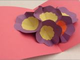 How to Make A 3d Birthday Card Out Of Paper How to Make A 3d Flower Pop Up Greeting Card Youtube