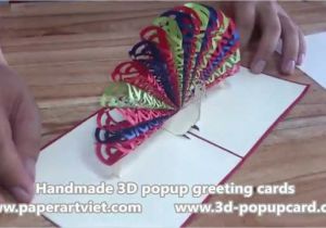 How to Make A 3d Birthday Card Out Of Paper Pop Up 3d Greeting Card Paper Art Viet Co Ltd Youtube