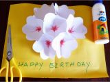 How to Make A Birthday Card Out Of Paper 3d Flower Pop Up Greeting Card Making Paper Art Youtube