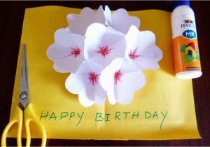 How to Make A Birthday Card Out Of Paper 3d Flower Pop Up Greeting Card Making Paper Art Youtube